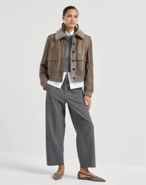 Tropical luxury wool soft curved trousers