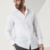 Twill basic fit shirt with spread collar