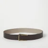 Vintage-effect leather belt