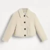 Virgin wool and cashmere fleecy outerwear jacket with Thermore® padding and monili