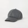 Virgin wool and cashmere flannel baseball cap with shiny band