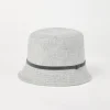 Virgin wool and cashmere flannel bucket hat with shiny band