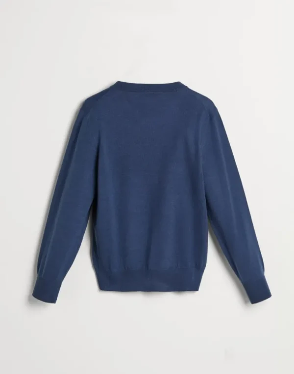 Virgin wool and cashmere lightweight sweater with embroidery