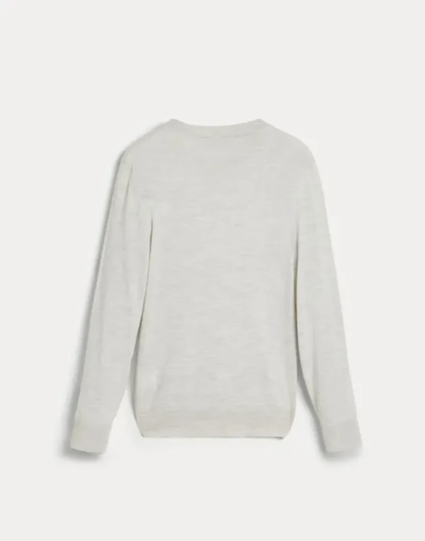 Virgin wool and cashmere lightweight sweater with embroidery