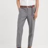 Virgin wool and silk lightweight hopsack formal fit trousers