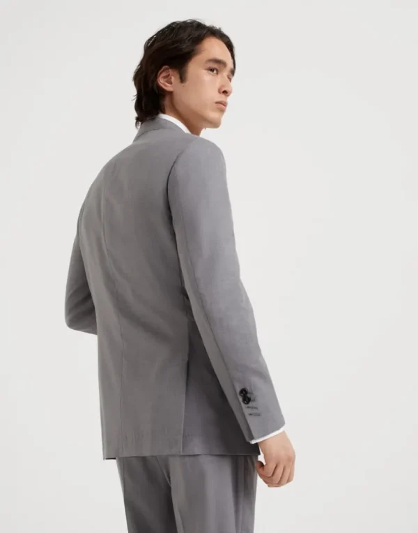 Virgin wool and silk lightweight hopsack blazer