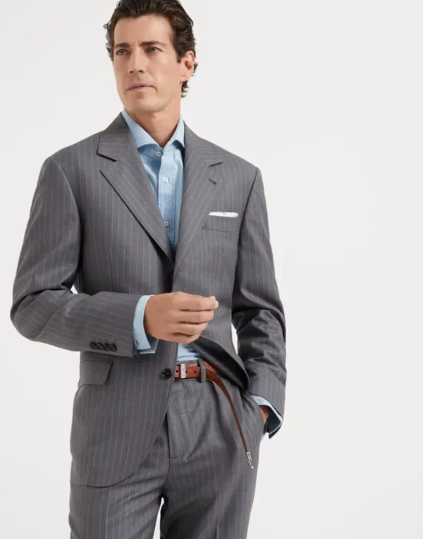 Virgin wool chalk stripe batavia blazer