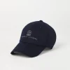 Virgin wool flannel baseball cap with embroidery