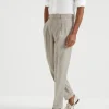 Virgin wool fresco leisure fit trousers with double pleats