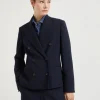 Virgin wool panama blazer with monili