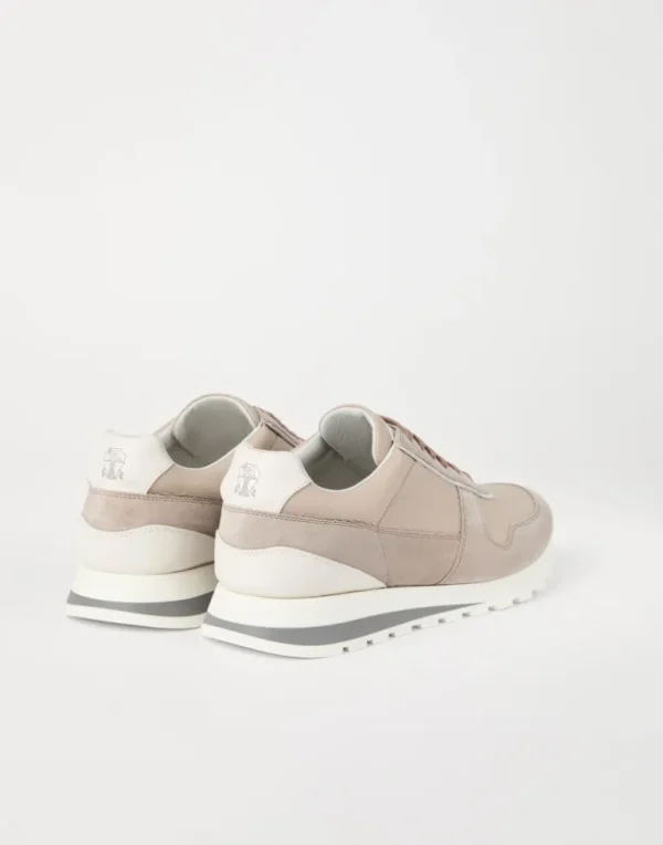 Washed suede and calfskin runners