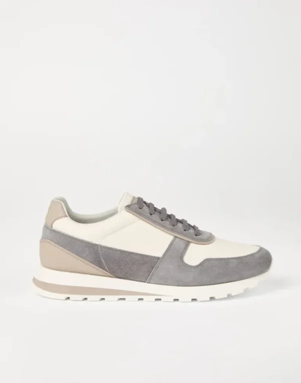 Washed suede and calfskin runners