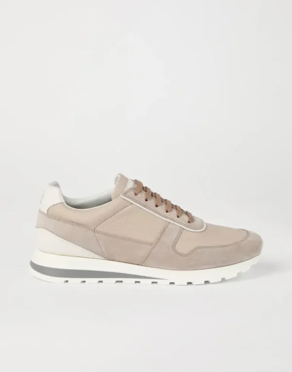 Washed suede and calfskin runners