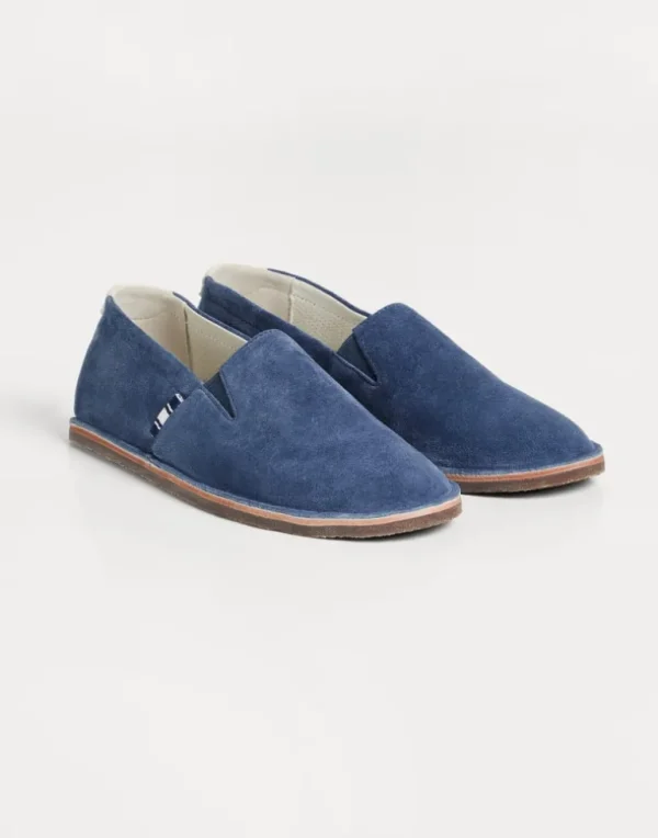 Washed suede slip-ons