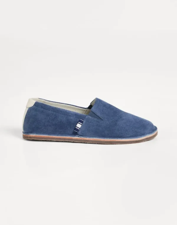 Washed suede slip-ons