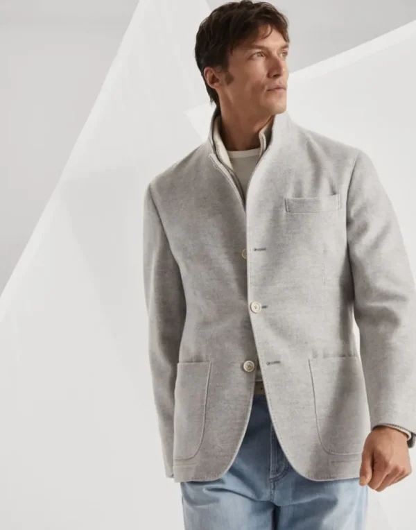 Water-resistant lightweight cashmere outerwear blazer