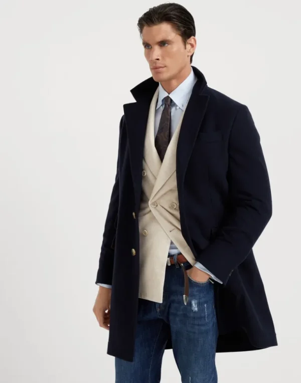 Water-resistant lightweight cashmere overcoat