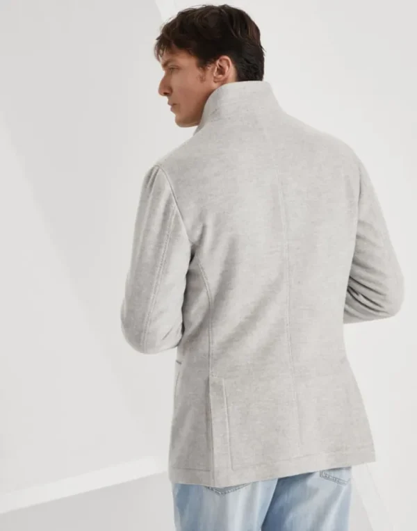 Water-resistant lightweight cashmere outerwear blazer