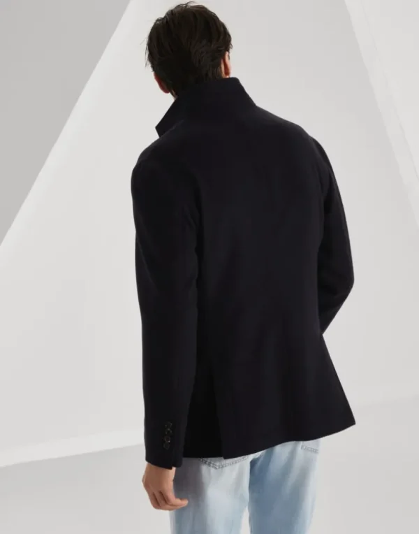 Water-resistant lightweight cashmere outerwear blazer