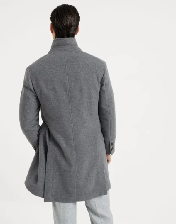 Water-resistant lightweight cashmere overcoat