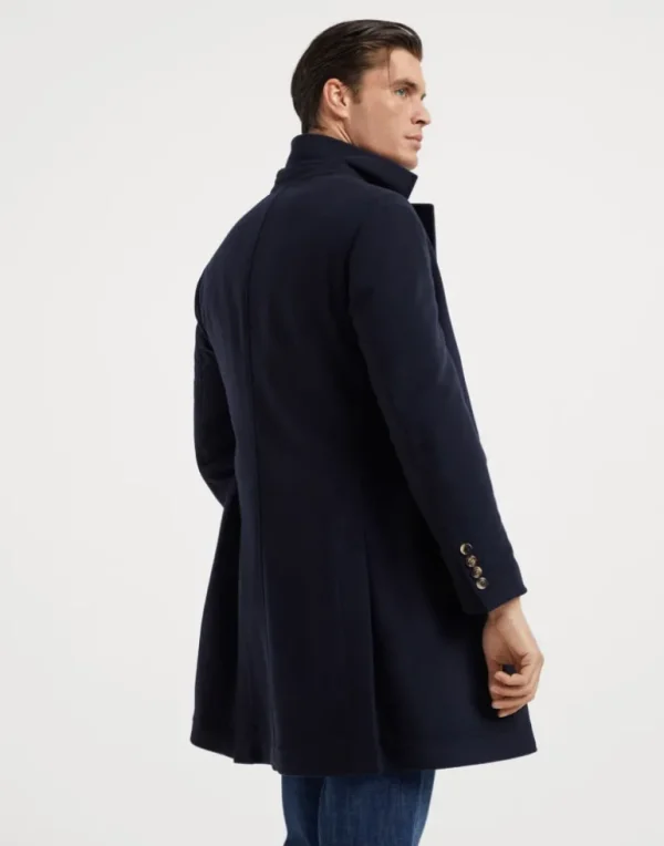 Water-resistant lightweight cashmere overcoat