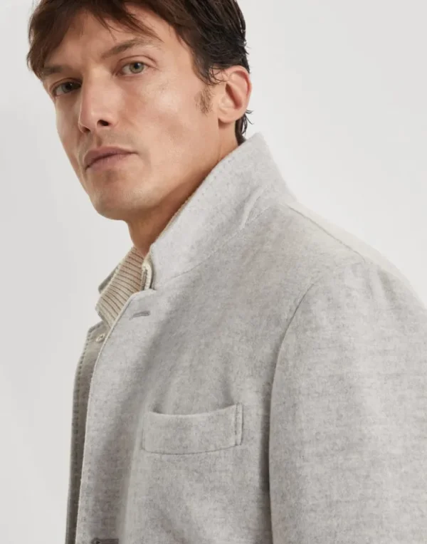 Water-resistant lightweight cashmere outerwear blazer