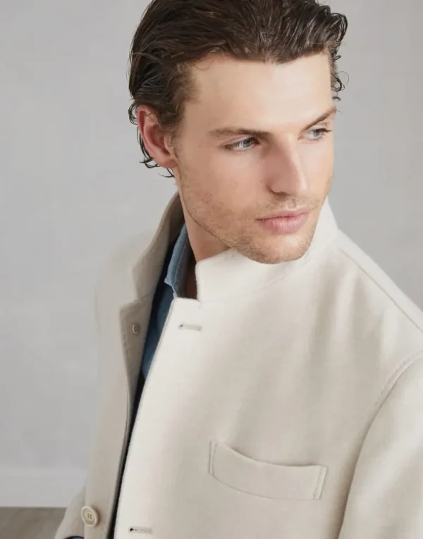 Water-resistant lightweight cashmere jacket-style outerwear