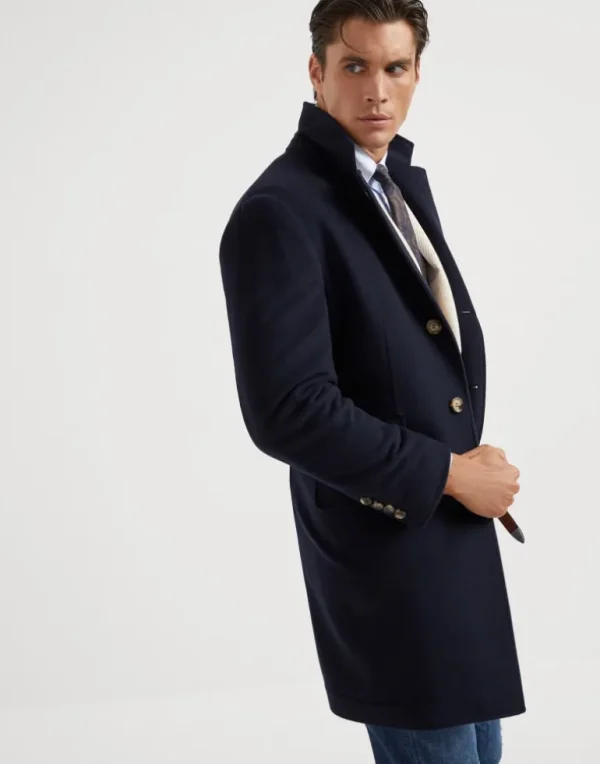 Water-resistant lightweight cashmere overcoat