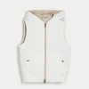 Water-resistant nylon hooded down vest