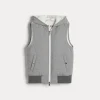 Water-resistant nylon hooded down vest