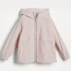 Water-resistant techno cotton hooded outerwear jacket with monili