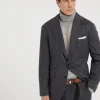 Wool and cashmere combed flannel deconstructed Cavallo blazer