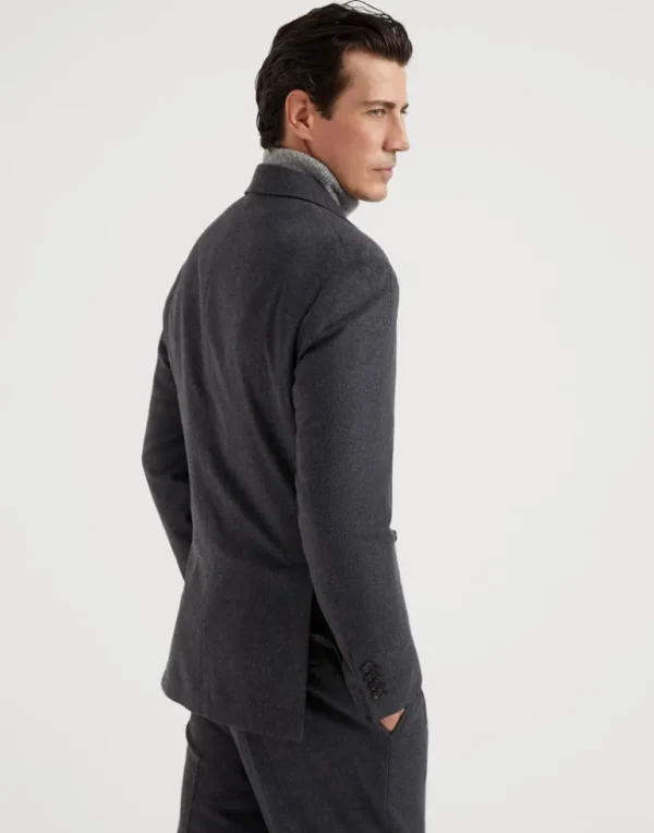 Wool and cashmere combed flannel deconstructed Cavallo blazer