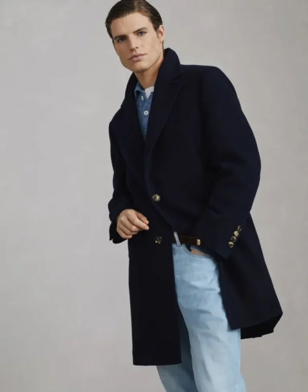 Wool double beaver cloth coat