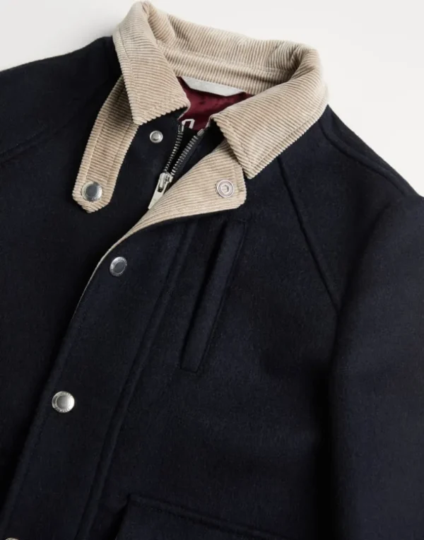 Wool double beaver cloth field jacket