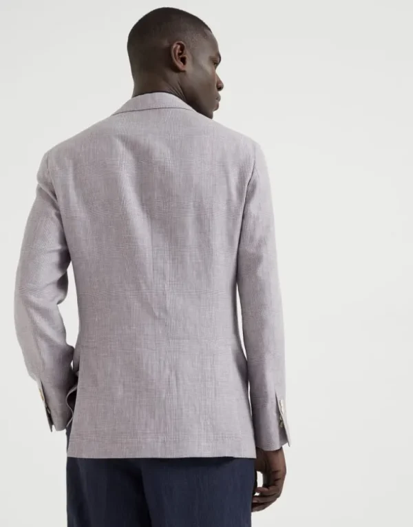 Wool, linen and silk Prince of Wales deconstructed blazer