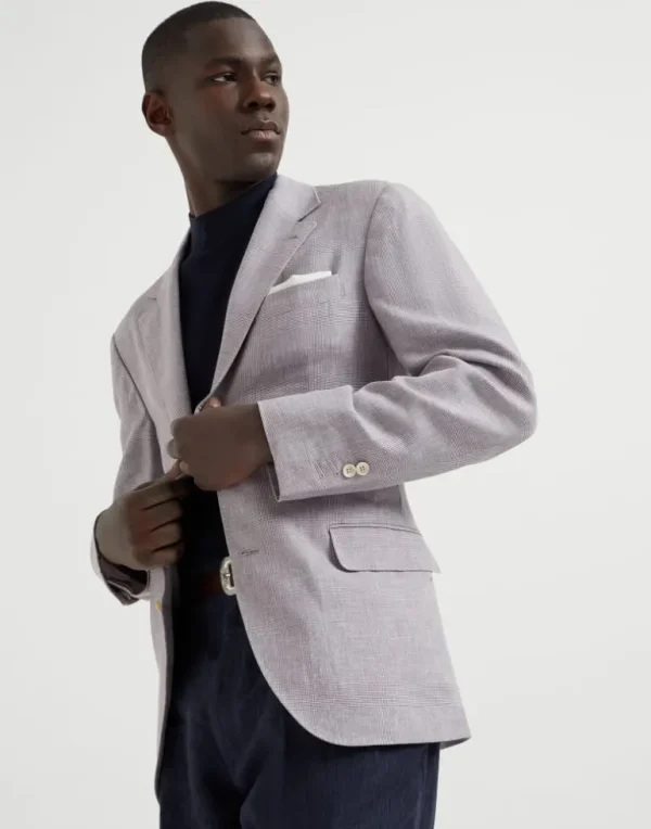 Wool, linen and silk Prince of Wales deconstructed blazer