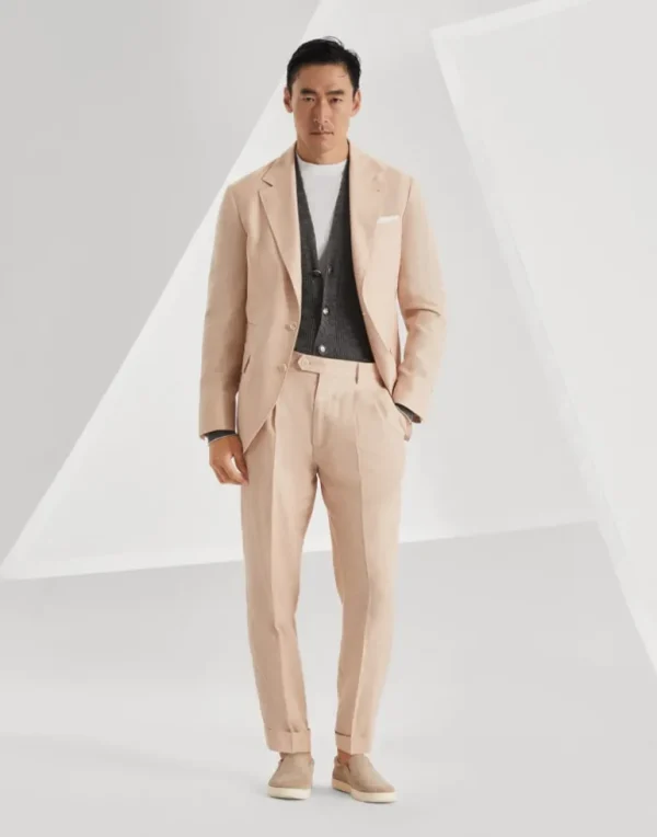 Wool, linen and silk Prince of Wales deconstructed blazer