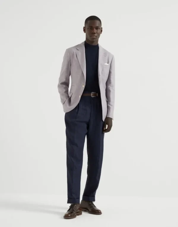 Wool, linen and silk Prince of Wales deconstructed blazer