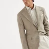 Yak deconstructed blazer with large peak lapels and metal buttons